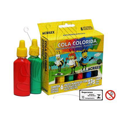 Cola Colorida Cx. C/ O6 Unidades Acrilex